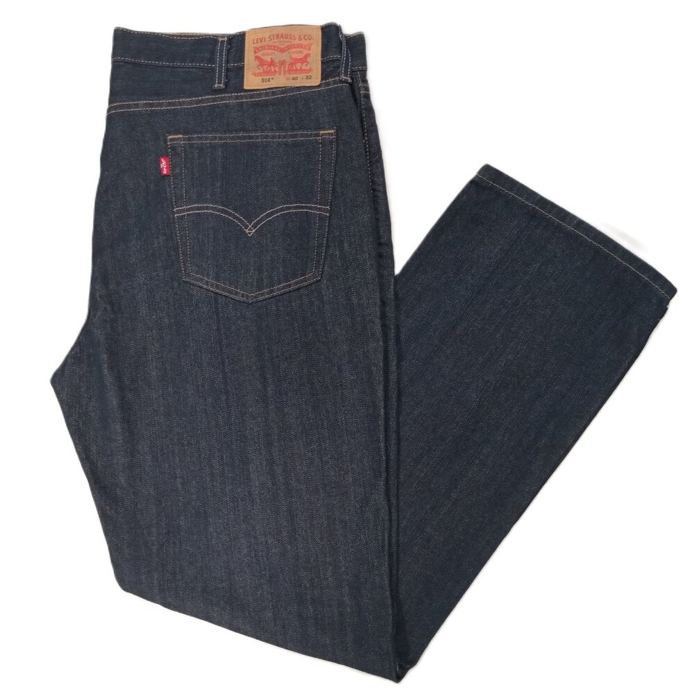Levi's Men's 514  Dark Blue Straight Leg Denim Regular Fit Zip Fly NWOT 40 x 32